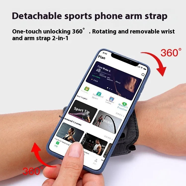 Takeaway driving mobile phone holder running sports phone arm bag wrist bag unisex running accessories with ABS PC construction suitable for 4-7 inch smartphones including full screen models in black or army green colours