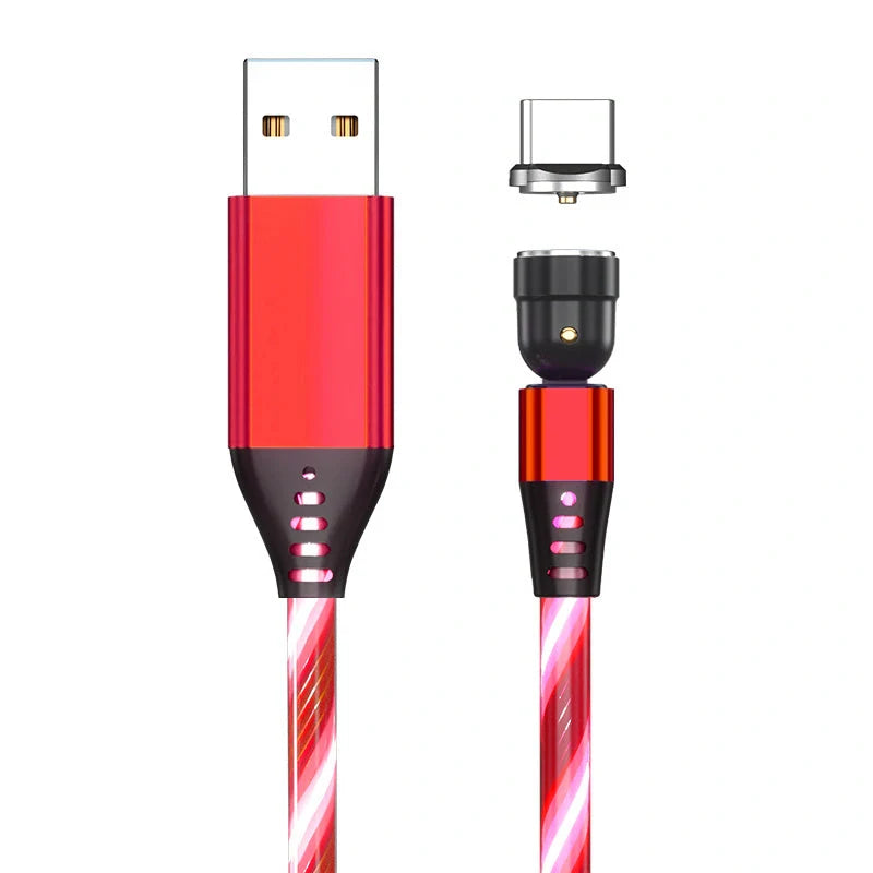 540 Rotate Luminous Magnetic Cable with LED lights and fast charging