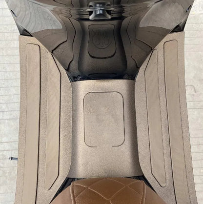 3D rubber motorcycle front foot pad accessory in black grey and bronze gold colour options.