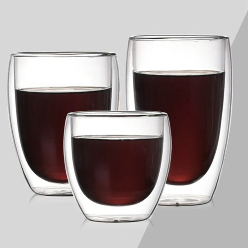 Egg-shaped double-layer insulated glass cup for water, beer, and coffee