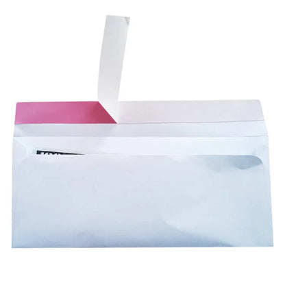Blue confidential security envelope with self-adhesive closure, 105mm by 240mm size