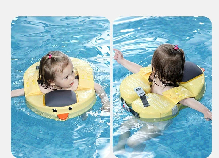 Duckling Underarm Swimming Ring for toddlers in yellow with airtight design