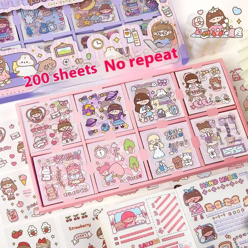 Sticker Goo card notebook with children's stickers in five colourful theme designs