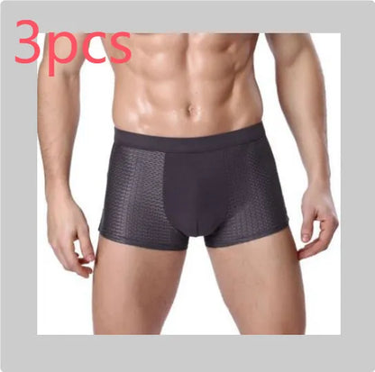 Men's ice silk underwear with U-convex design in modal fabric, showing breathable mesh construction