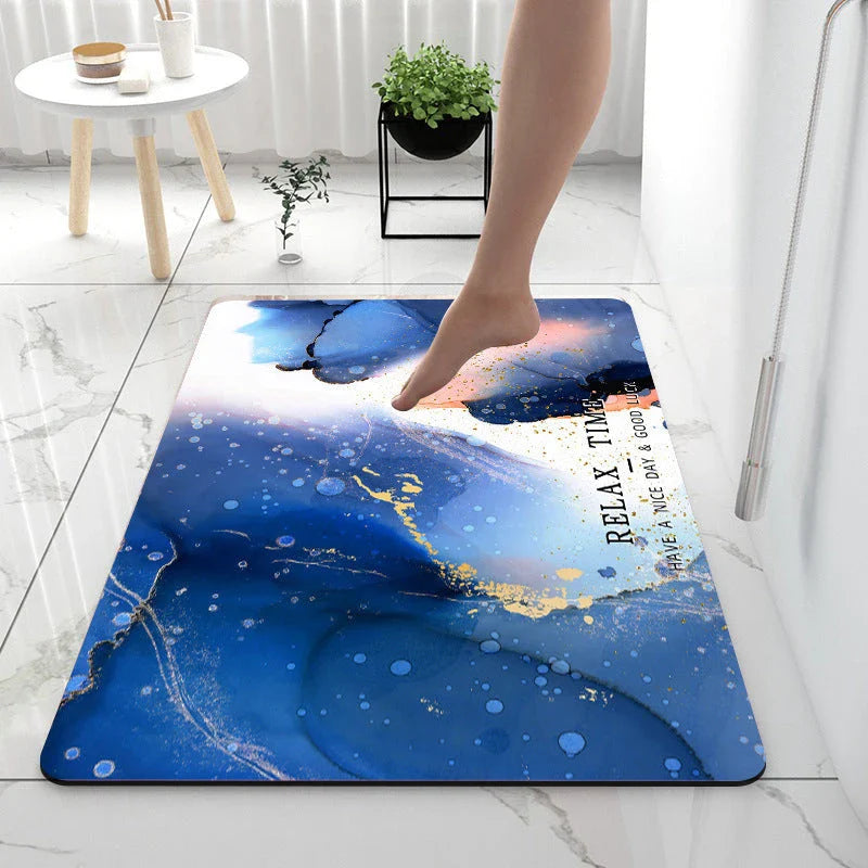Diatom Anti-Slip Floor Mat in Various Marble Colors and Sizes for Bathroom, Kitchen, and Home Use