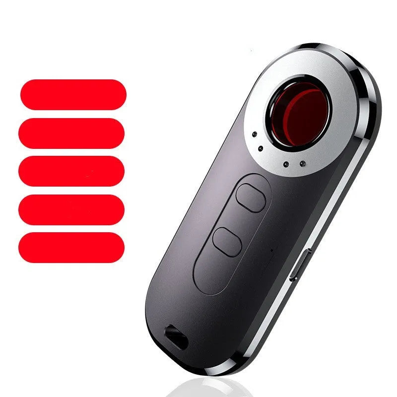AK400 portable infrared security detector measuring 91x37x13mm with USB charging for anti-monitoring protection