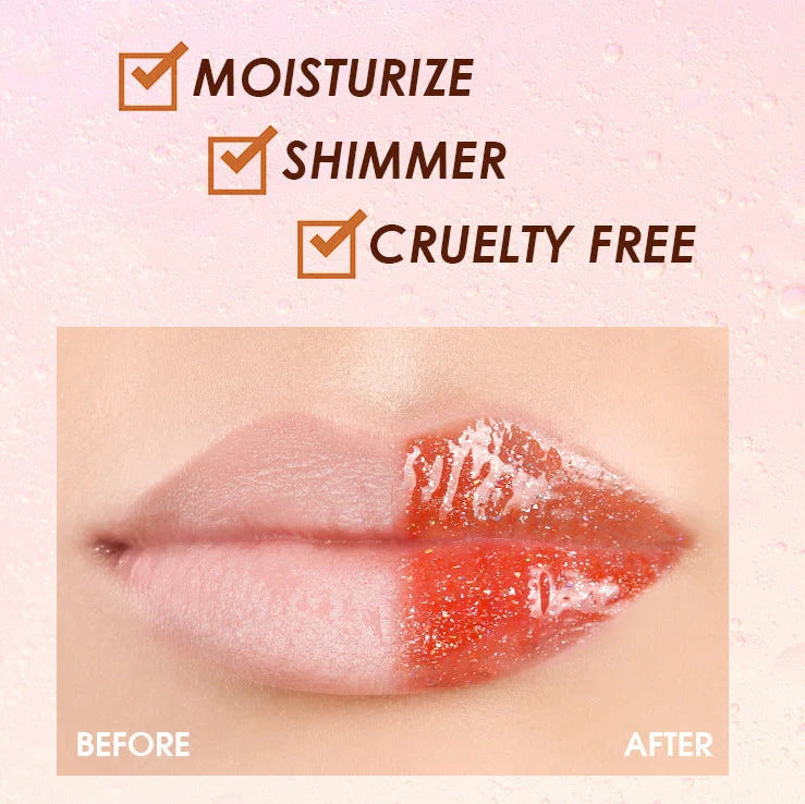 15 Colour Laser Lip Lacquer tubes showing waterproof formula with laser powder technology