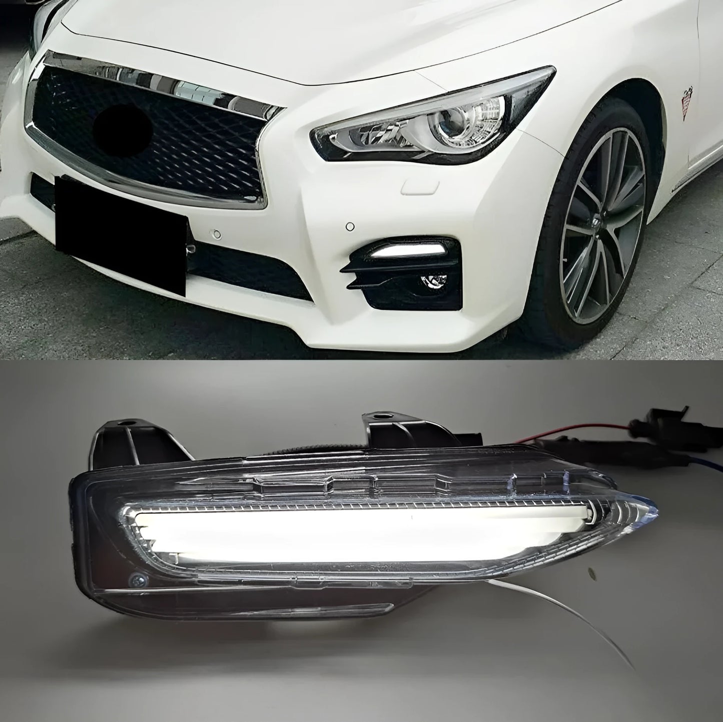 Infiniti Q50 Q70 front bumper LED daytime running lamp with turn signal function