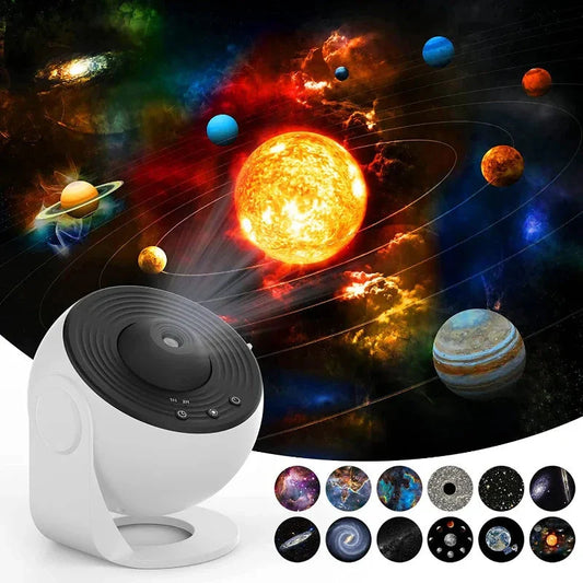 Premium Galaxy Projector Lamp with 12 Celestial Display Scenarios, Adjustable Lighting, and Compact Design for Home Decor