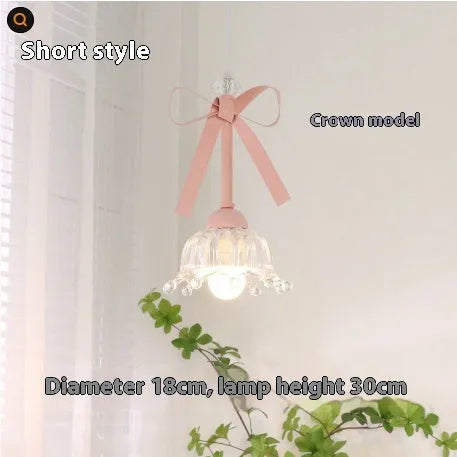 Bow restaurant small pendant lamp in cream style with ceramic or crown shade and LED light source option