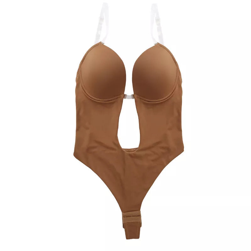 Invisible Shoulder Strap Backless Bra Seamless One-piece Shapewear in five colours
