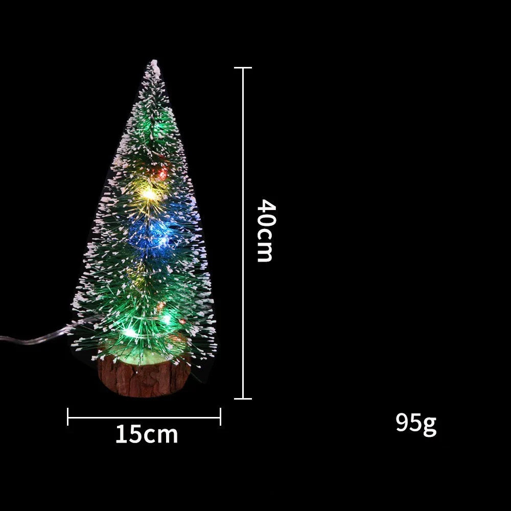 Charming mini LED Christmas tree with warm, twinkling lights and festive holiday decor