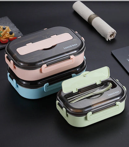 Dielectric Insulated Lunch Box in green, blue, pink, and black with stainless steel inner tank