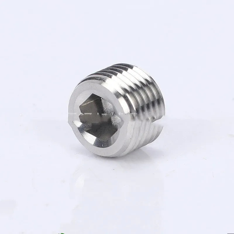 Stainless steel hexagonal bulkhead plug with 3/8 inch male thread