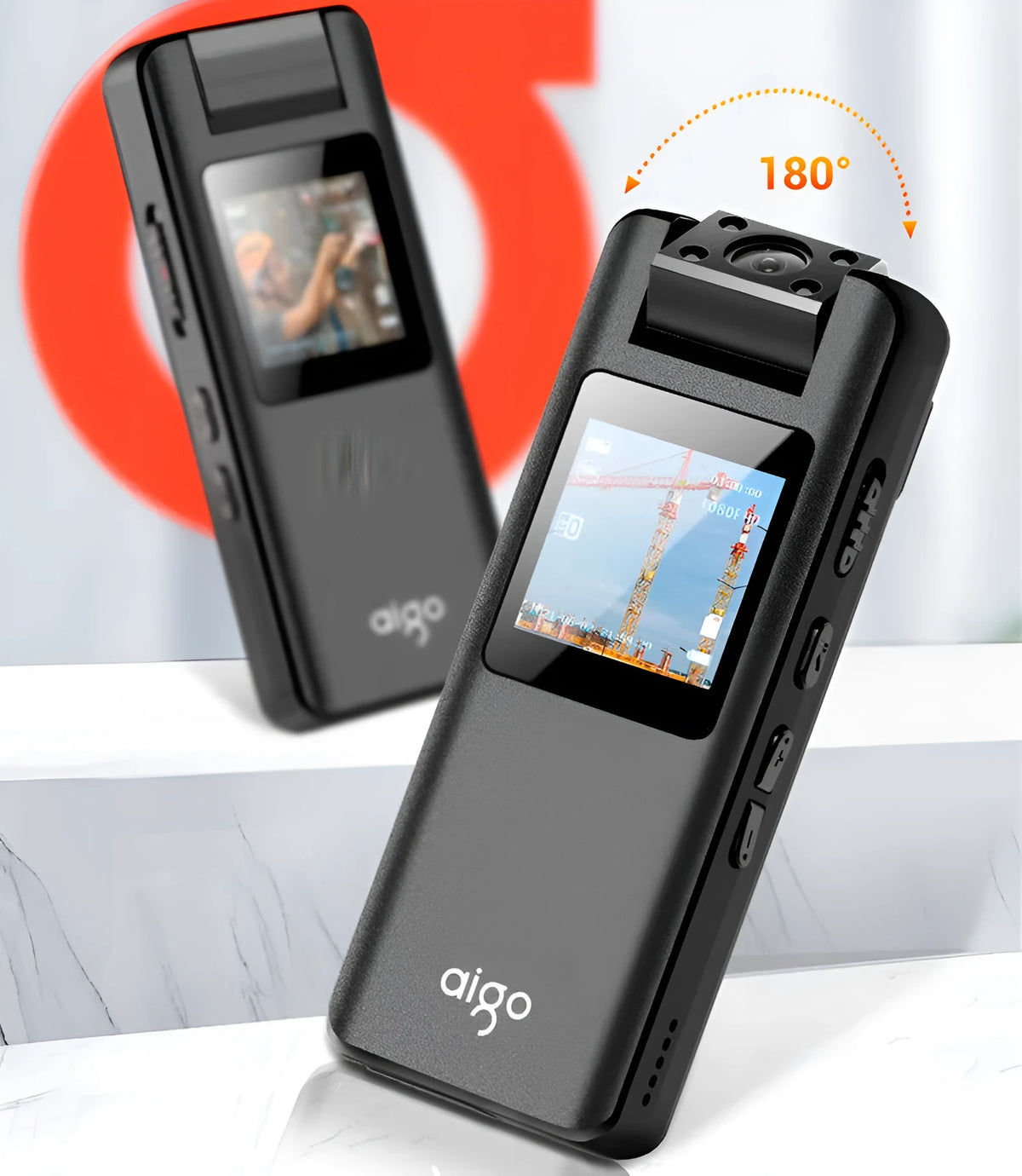 DSJ-S11 HD body worn camera with display screen and wide-angle lens for security recording