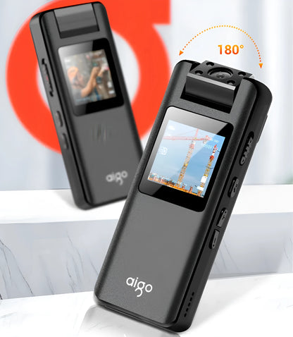 DSJ-S11 HD body worn camera with display screen and wide-angle lens for security recording