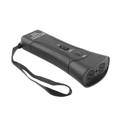 3-in-1 Anti Barking Dog Training Device with ultrasonic repeller and LED flashlight features