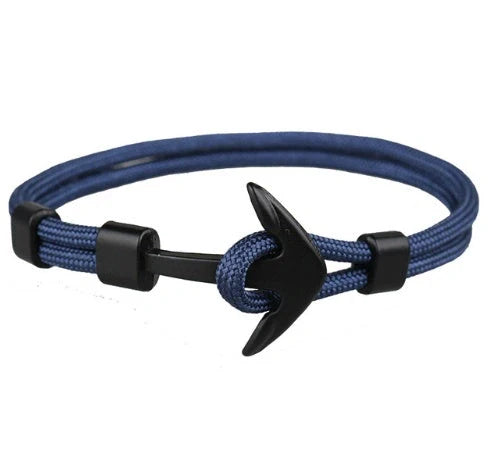 Stylish unisex anchor bracelet with hand strap, perfect for nautical fashion enthusiasts