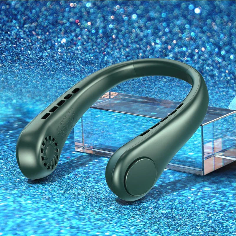 Portable Bladeless Hanging Neck Fan with Decentralized Air Outlet and Quiet Operation