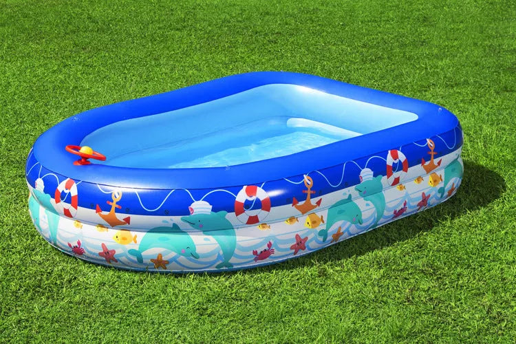 Boat Type Sunshade Pool for children with UV protection, dimensions 2.13m x 1.55m x 1m