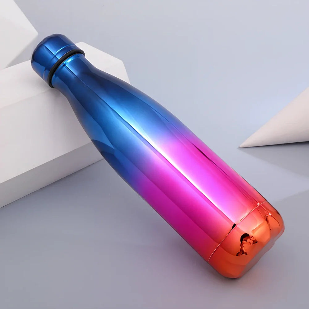 Stainless steel vacuum flask with 500ml capacity and double-wall insulation for temperature control