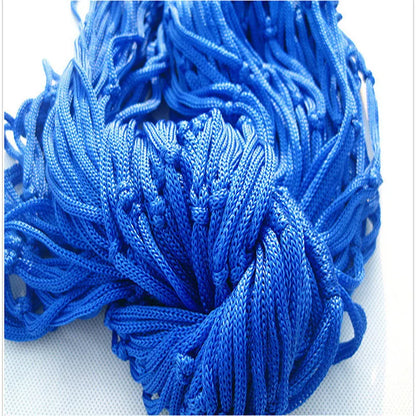 Bold Nylon Rope Net Hammock in green or blue, perfect for indoor and outdoor relaxation