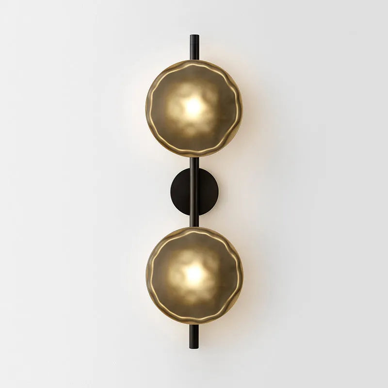 Wall-mounted bedside lamp with glass shade and iron body in various finish options