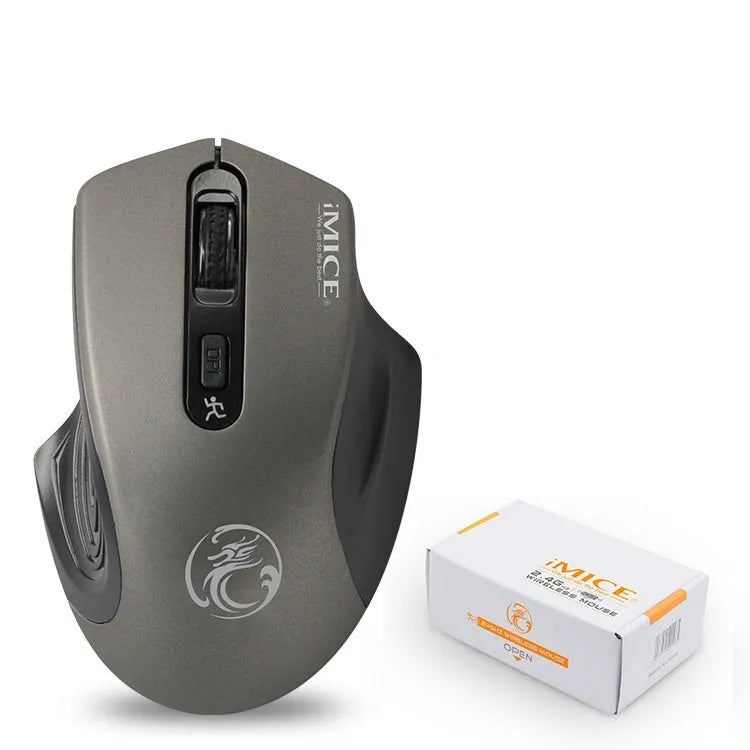2.4G wireless USB optical mouse, 1600dpi, four-way roller, ergonomic, 100-120mm, Black Green Grey Red