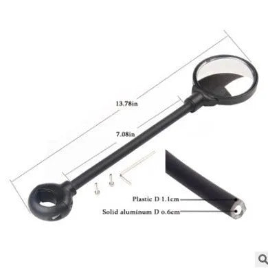 Hose Adjustment Bicycle Rearview Mirror free size black metal mirror for urban commuting and road safety with single or two pack options for replacement or shared use