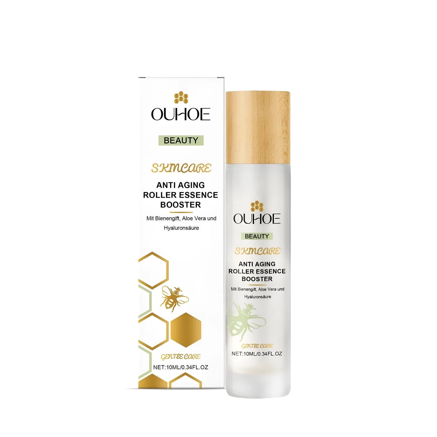 Evening facial massage ball applicator with 10ml anti-ageing serum.