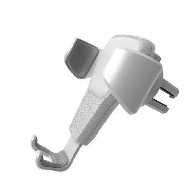 Premium leather grain gravity car phone holder in black and white