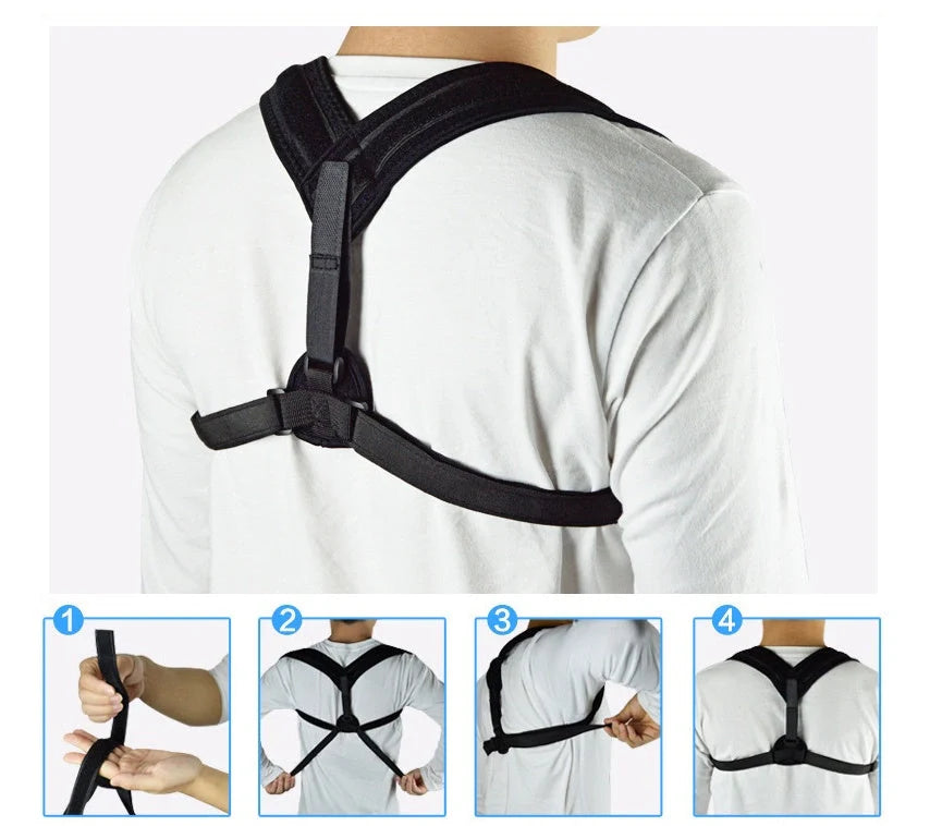 Children's medical posture corrector with reinforced nylon and PU leather for durable support