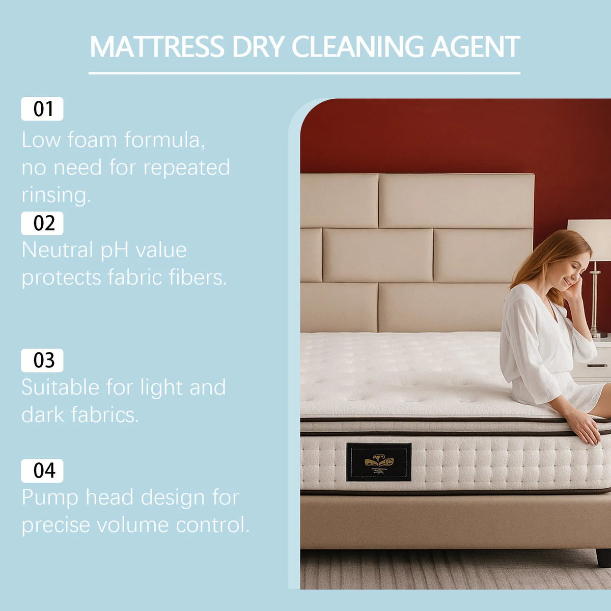 300ml bottle of mattress dry cleaning agent and stain remover spray