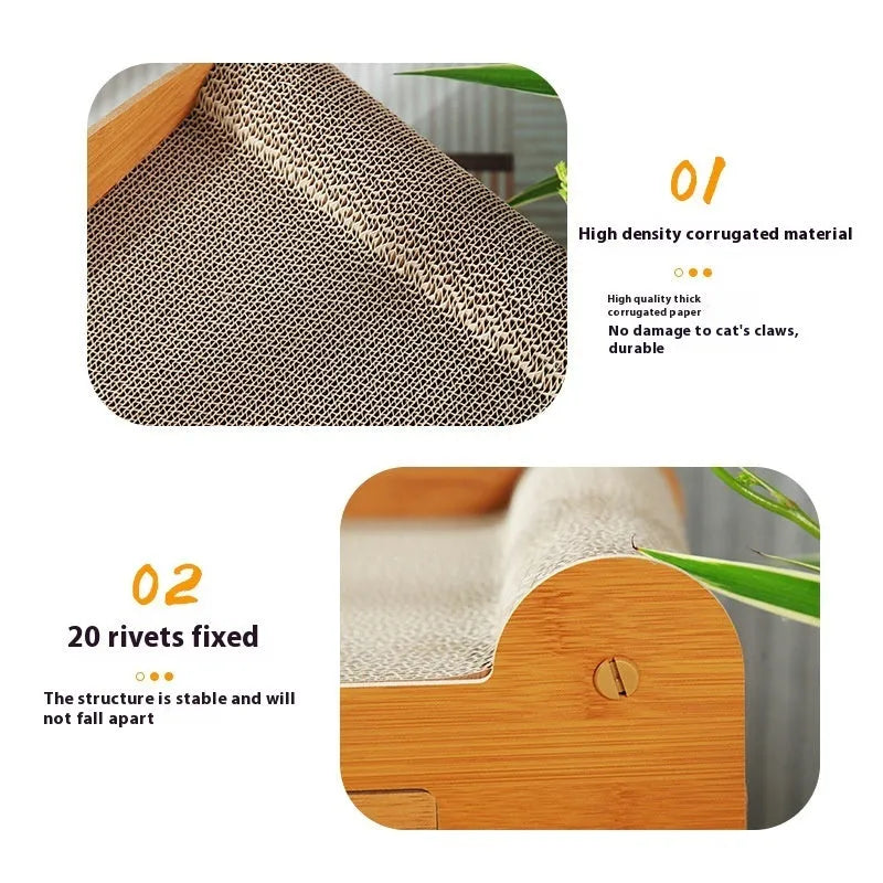 Double-layer corrugated paper cat house with double ball doors, extra-large 30 cm size