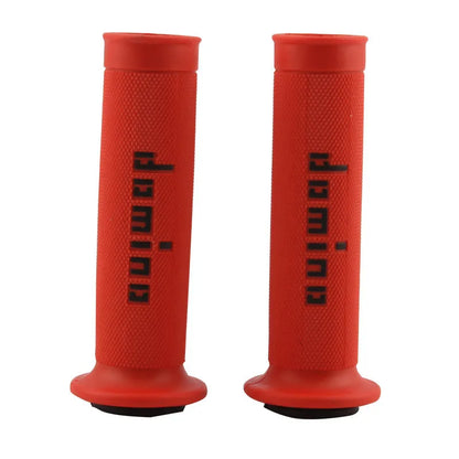 Pair of non-slip rubber motorcycle handle grips for 22mm or 24mm bars in multiple colour options.