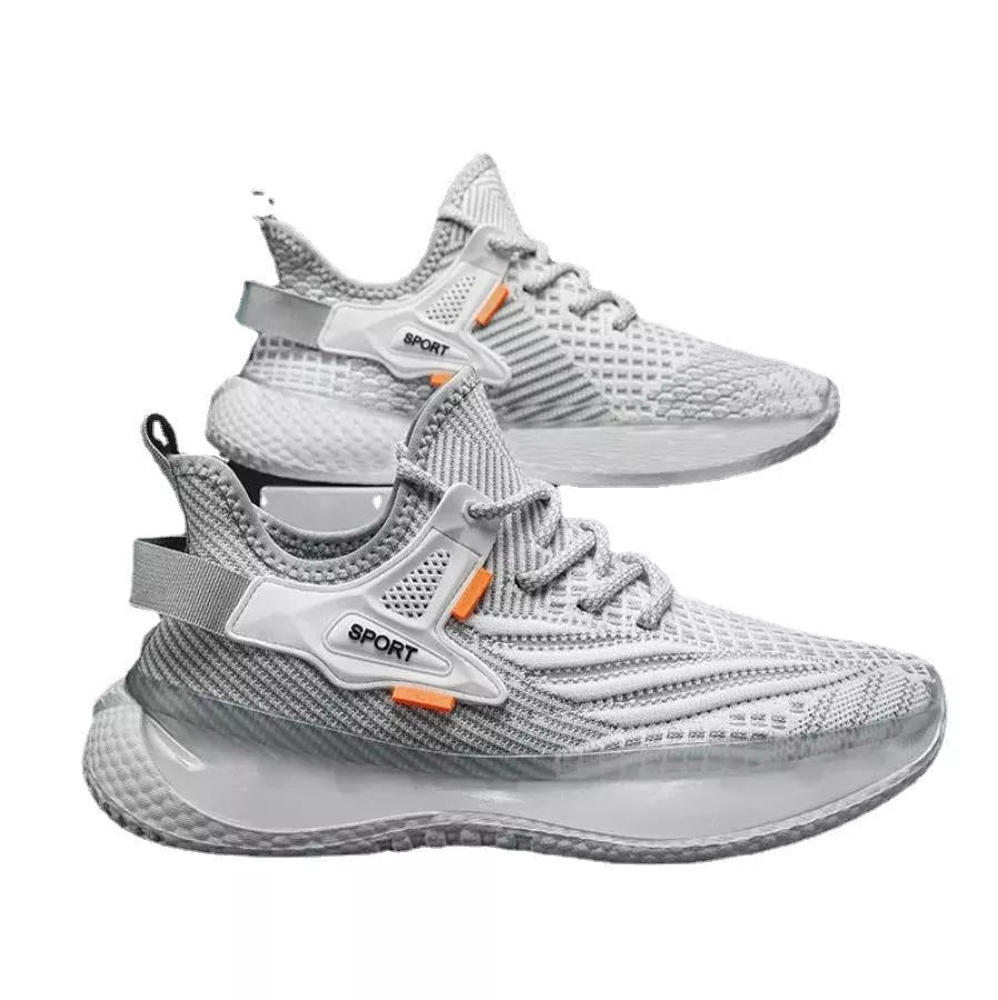 Men's breathable woven mesh platform sneakers in various colours for daily comfort