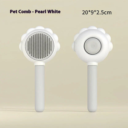 Self-Cleaning Pet Grooming Brush with Spray - Gentle Deshedding Tool for Cats and Dogs