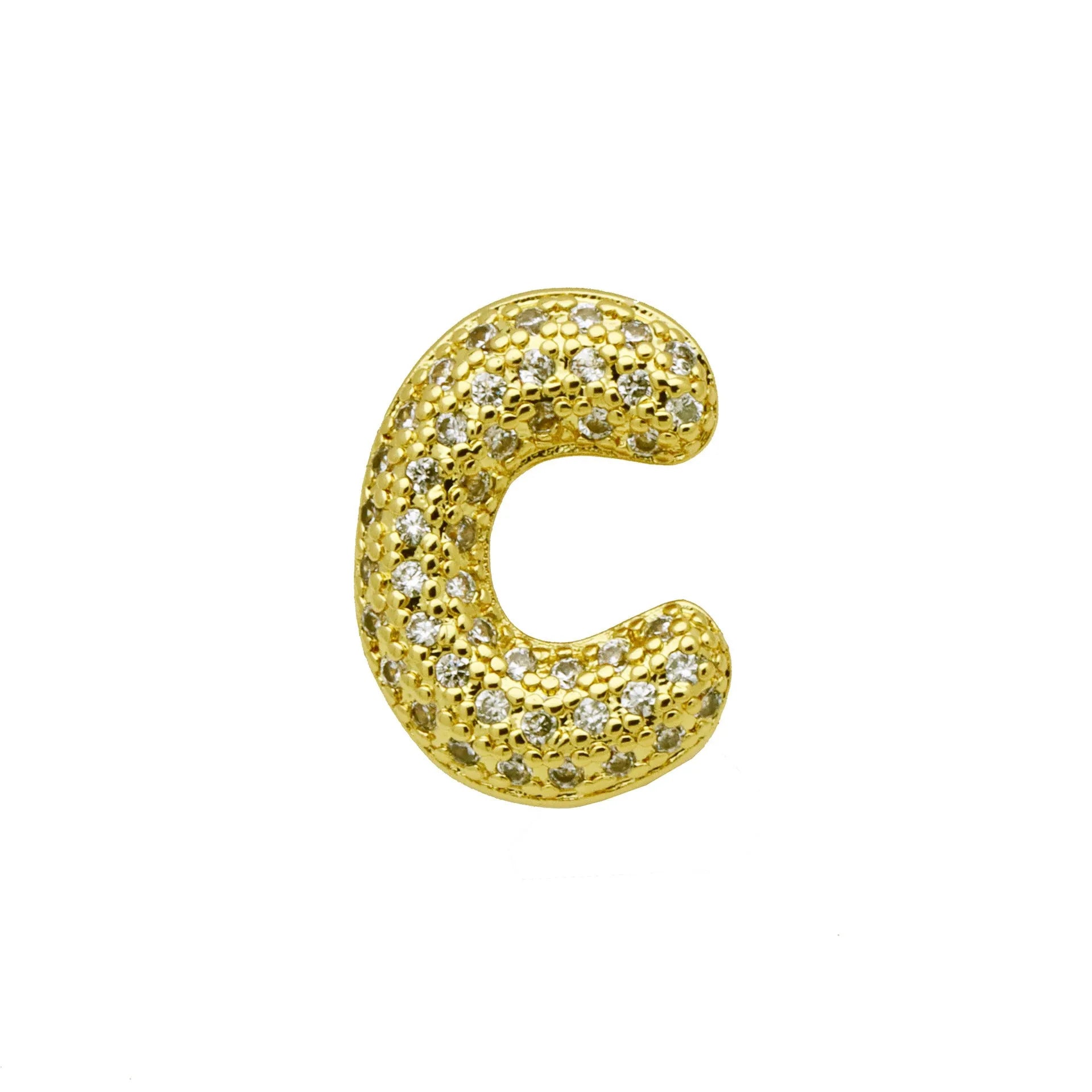 Retro copper bracelet with a letter 'A' charm featuring micro inlaid zircon, shown in a gold finish.