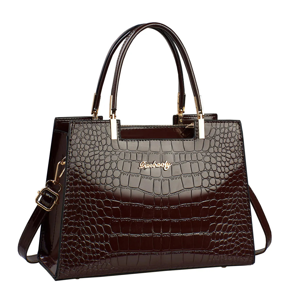 A medium-hard PU leather one-shoulder handbag in a horizontal square shape, shown in multiple colour options.