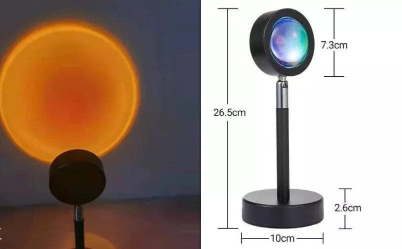 WiFi LED Sunset Projector Light with 16 colour options and 360° rotation