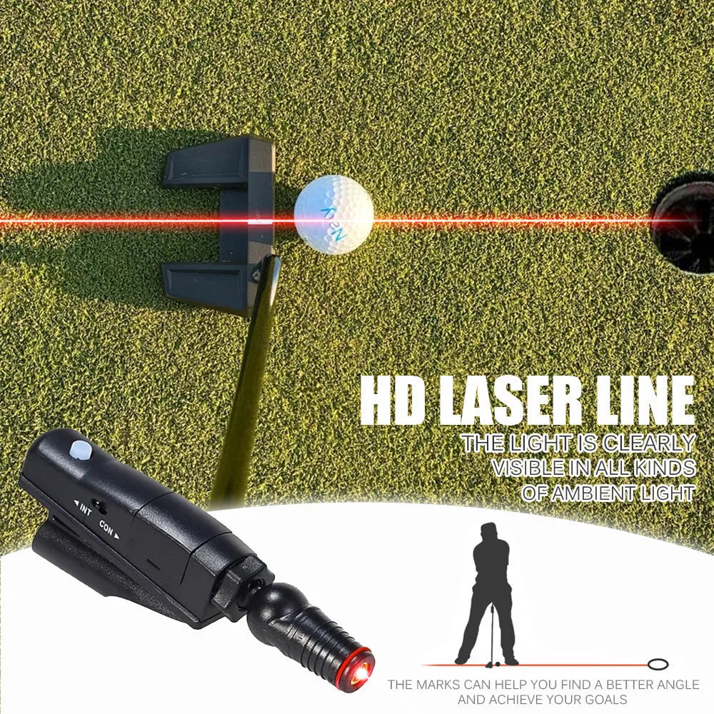 Black golf laser aiming instrument for putter alignment practice