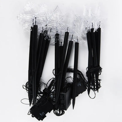 Outdoor solar snowflake garden lights with ground plug for lawn and Christmas decoration