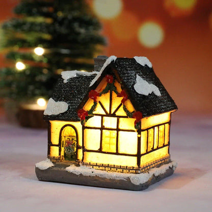 Christmas Decorations Micro Landscape Resin House with intricate design, 4cm * 6.5cm * 9cm
