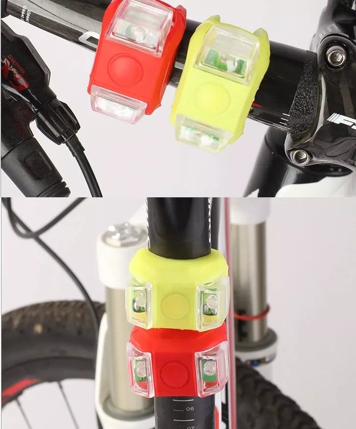 Mountain bike LED warning lights in high-elastic waterproof silicone for enhanced visibility