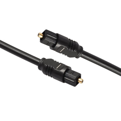 Black 2 metre Toslink digital optical audio cable with square connectors