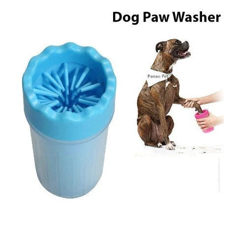 Silicone dog paw cleaning cup with soft bristles for easy and gentle paw washing
