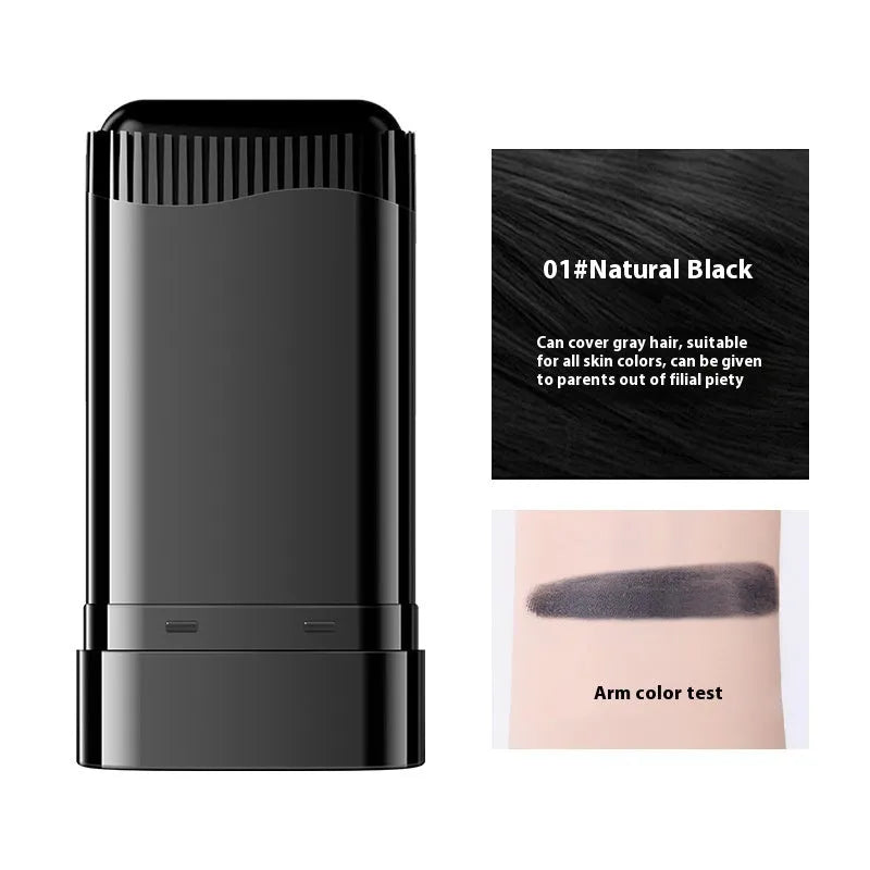 Plastic hairdressing comb for gray hair coverage with applicator stick in three colour options.