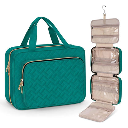 Portable travel storage wash bag for cosmetics in various colours including leopard print