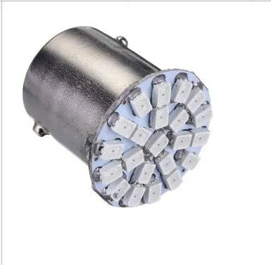 22-LED automotive replacement lamp for 1156 and 1157 brake light and turn signal sockets.