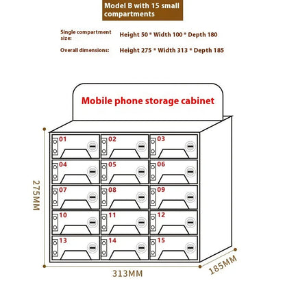 Transparent acrylic mobile phone storage cabinet with charging holes in modern simple style for office organisation